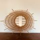Vintage rattan sun mirror from the 60s, 73x92 cm