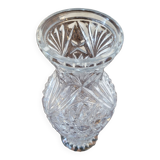 Vintage chiseled transparent glass vase