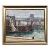 Alexandre Blachard, A view of Dieppe, France, oil on canvas