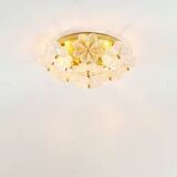Mid-Century Floral Murano Glass Flush Mount by Ernst Palme for Palwa, Germany, 1960s
