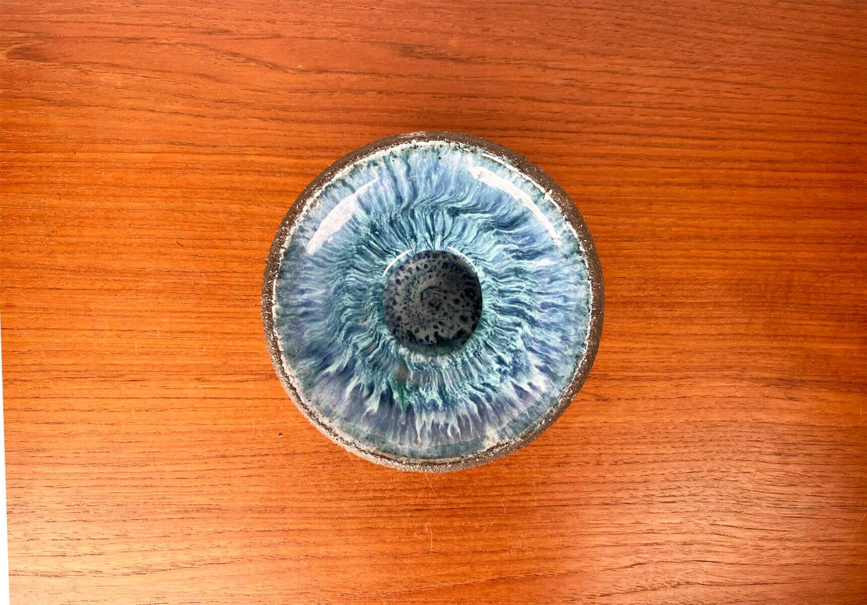 Mid-century modern pottery candlestick by Else and Henry Nielsen for Henri Keramik, 1960s.