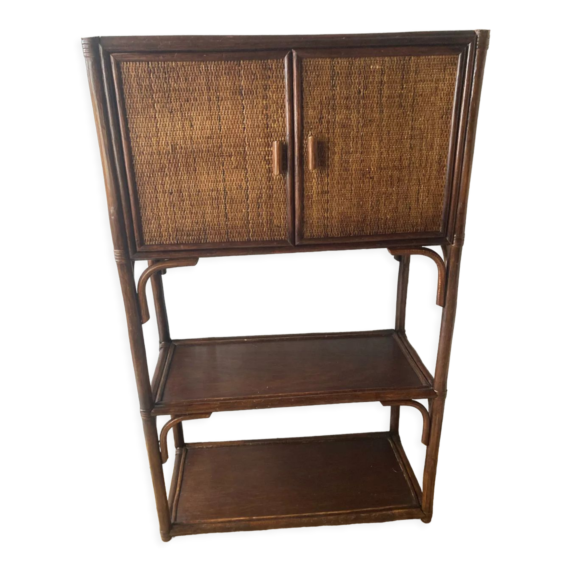 Rattan bookcase shelf