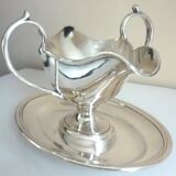 Large gravy boat on its frame, silver metal Cailar Bayard, 19th century
