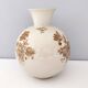 Ivory Ceramic Vase with Brown Floral Details by Rosenthal, Italy