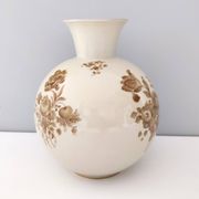 Vase en céramique ivoire et détails floraux marron par Rosenthal, Italie