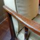 Lot of 2 olive green velvet armchairs.