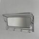Art Deco wall coat rack with a bevelled mirror adjustable in a chrome frame, 1930s.