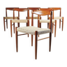 6 chaises en bois et corde par Henry Klein pour Bramin