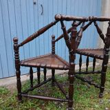 2 antique Scandinavian corner chairs/armchairs