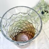 Vintage glass vase with geometric pattern in rose gold gradient