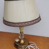 Mid-Century "3-light" table lamp in brass and cut crystal – France