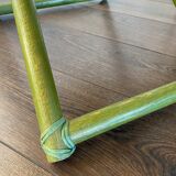 Tabouret pliable vintage Regency en hêtre italien et cuir