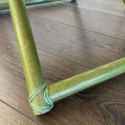 Tabouret pliable vintage Regency en hêtre italien et cuir