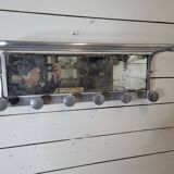 Swivel aluminum mirror wall coat rack from the 60s