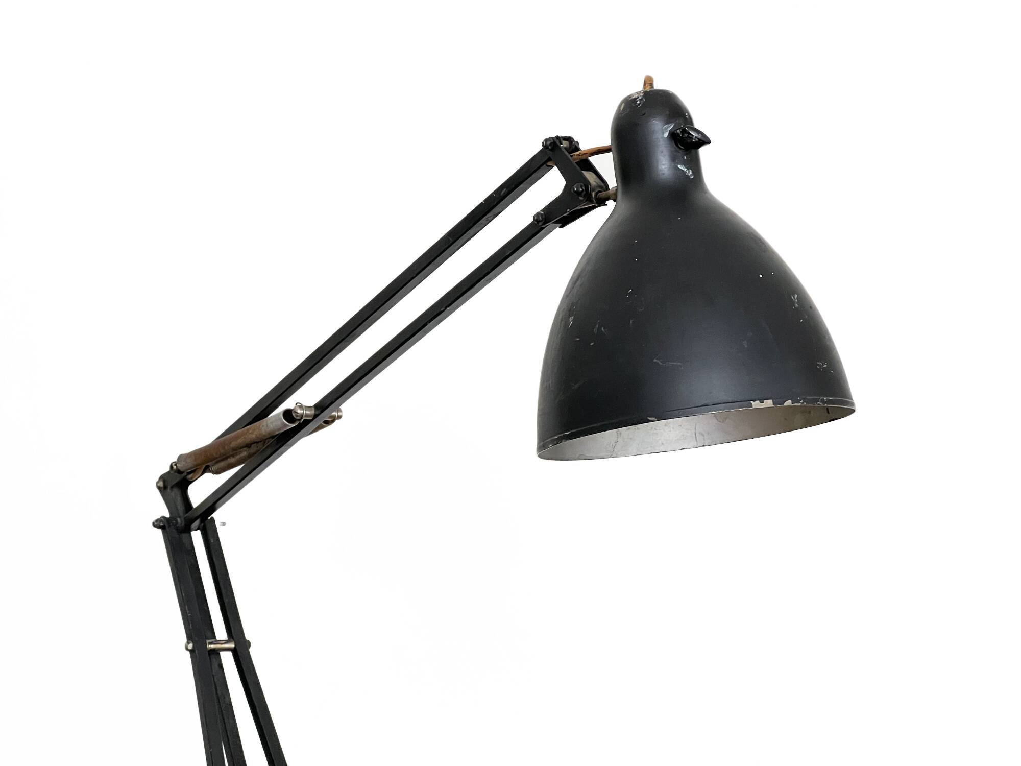 Matte black architect lamp Luxo 1001 by Jac Jacobsen for Luxo. Norway 1950s