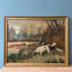 Tableau ancien scène de chasse