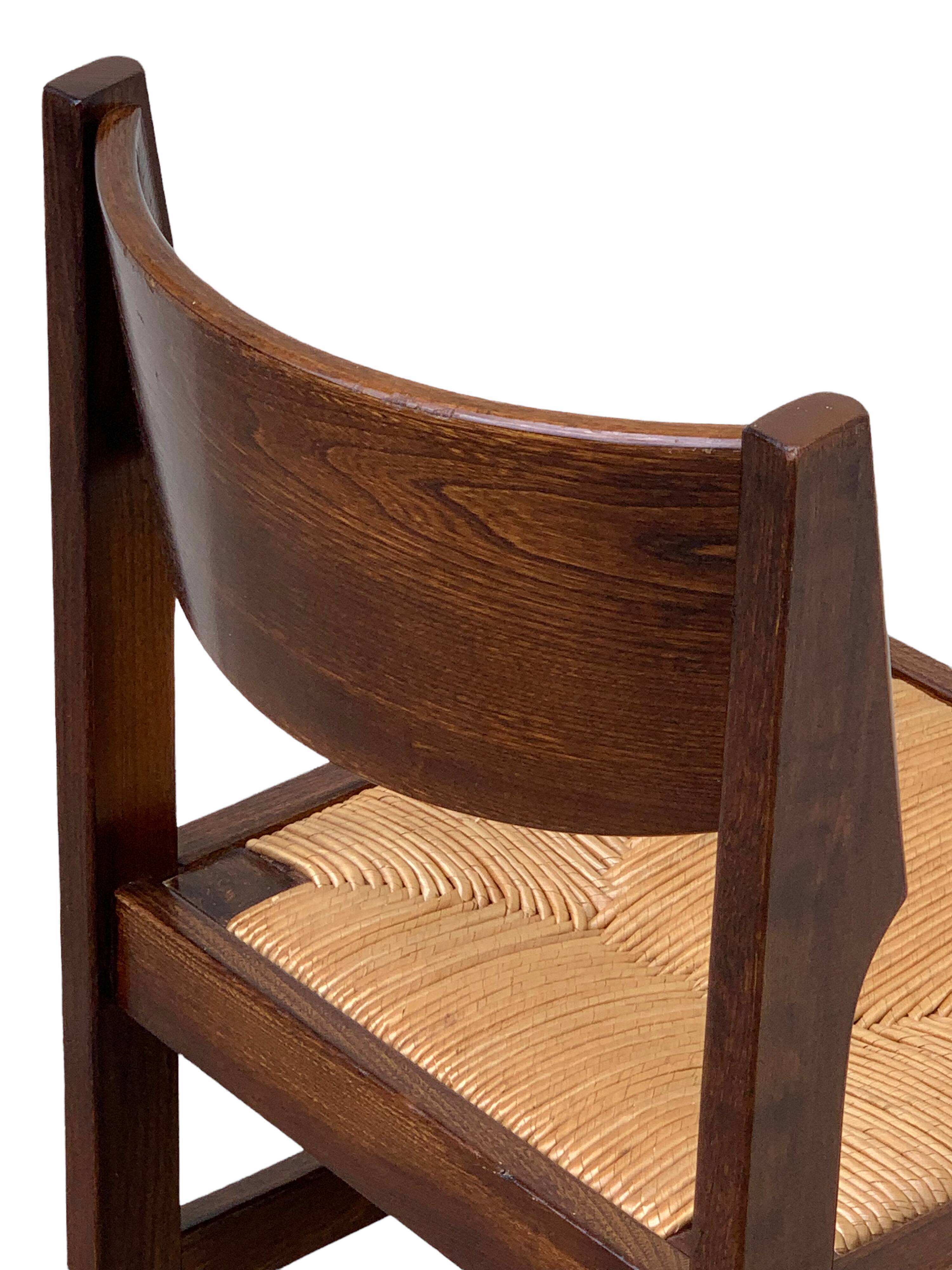 Mulched chairs in vintage solid elm 1960