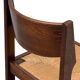 Vintage 1960s solid elm straw chairs
