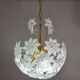 Charmant luminaire en verre de Murano Spoutnik fleurs blanches, années 1970