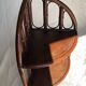 Corner shelf in dark rattan, 60s/70s