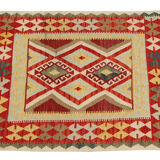 Handwoven afghan kilim rug, oriental flat-woven rug-60x214cm