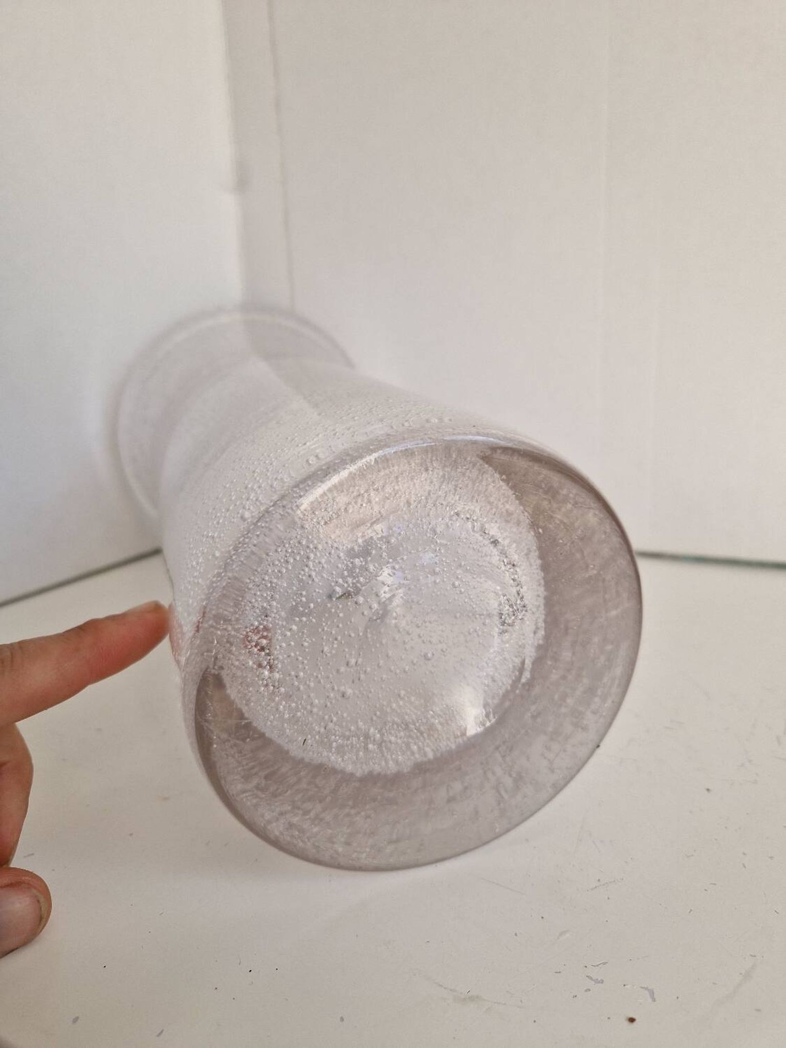 Grand vase en verre bullé style biot