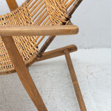 Mid century wicker rocking chair, czechoslovakia, 1960´s
