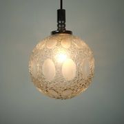 Lustre du milieu du siècle Richard Essig en verre structuré et chrome des années 1960-70.