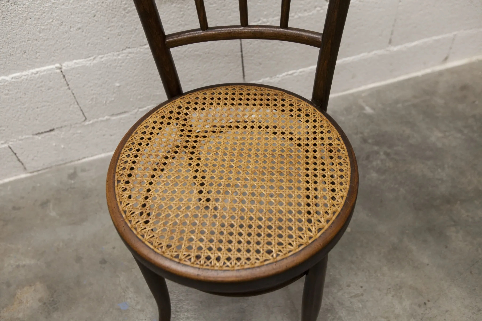 Bistro Chair Fischel 1930 Curved Wood Caning