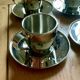 Set of 6 "Space Age" mirror polished stainless steel espresso cups - Sola Swi