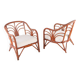 Pair of rattan armchairs
