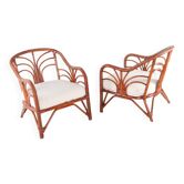 Paire de fauteuils en rotin