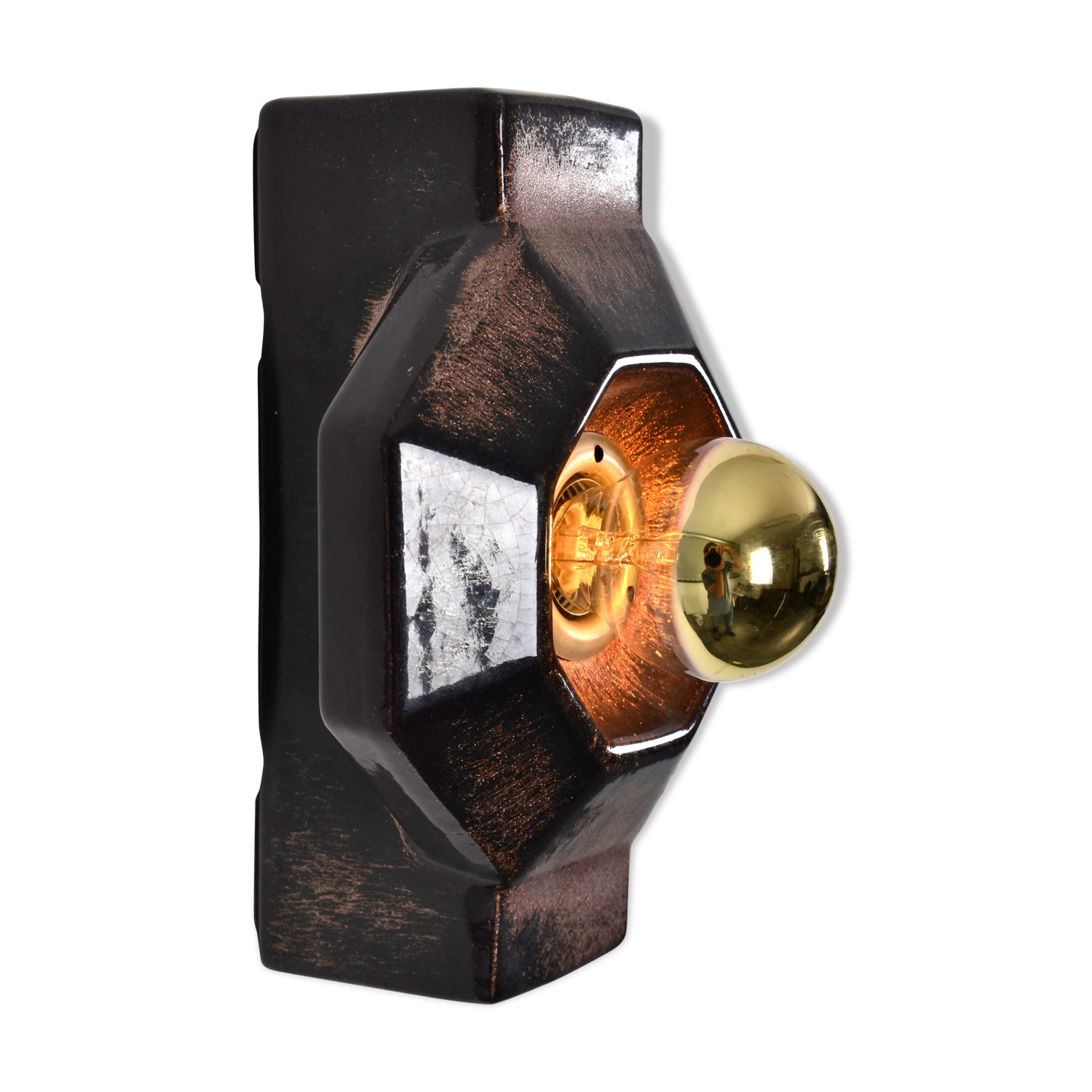 Space Age Ceramic Fat Lava Wall Lamp from Pan, 1970s