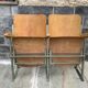 Pair of wooden cinema armchairs industrial style 1960s