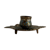Bronze candlestick and napoleon III partitioned enamels