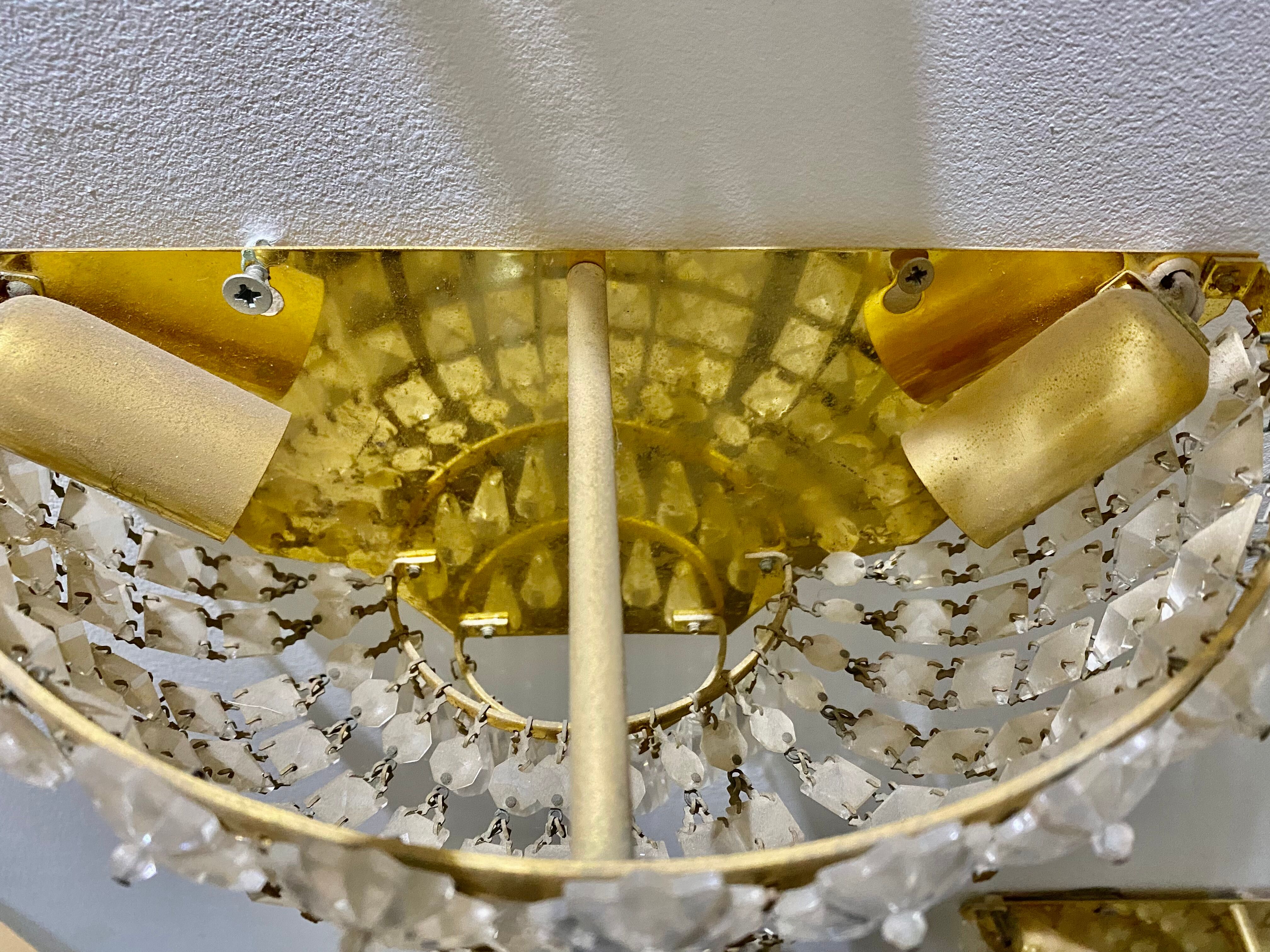 Set 4 crystal wall light gilded structure