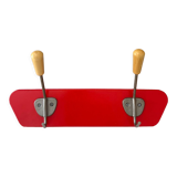 Red mid century coat rack