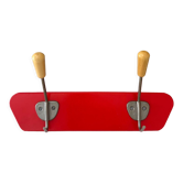 Red mid-century coat rack