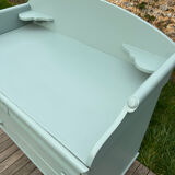 Vintage 4-drawer chest in sage green pine.