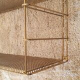 Brass gold metal wall shelf