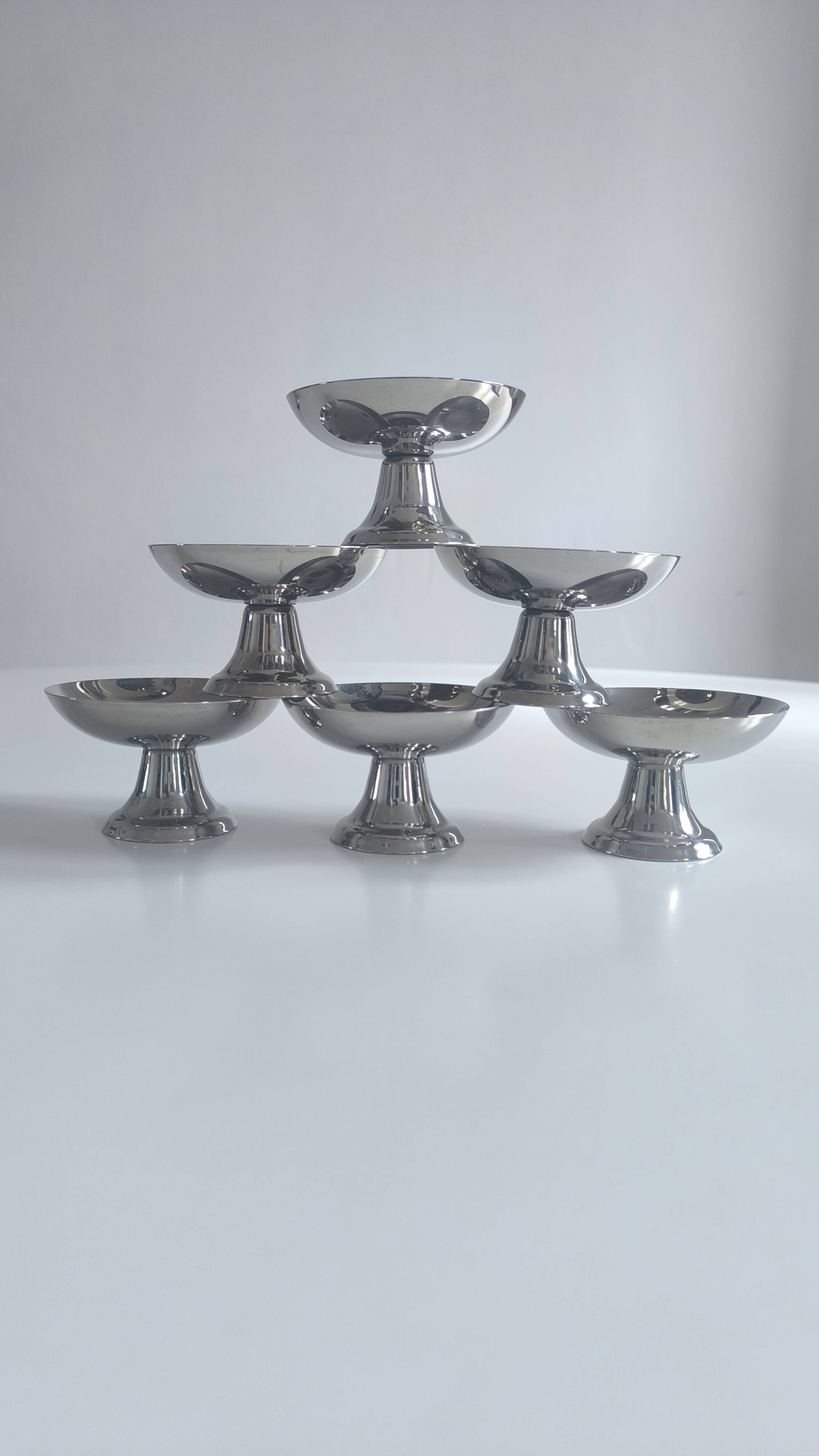 Set de 6 coupes à glace en inox 18/10