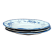 3 dessert plates / saucers Sarreguemines Lancaster blue decoration