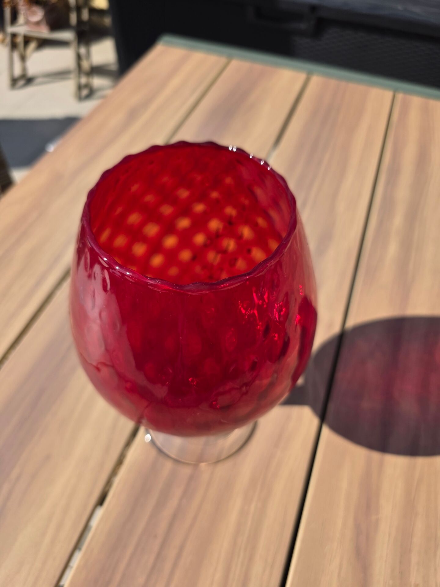 Grand verre géant 26 cm Empoli rouge rubis verre soufflé