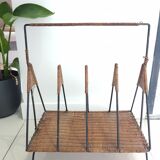 Iron and wicker review holder
