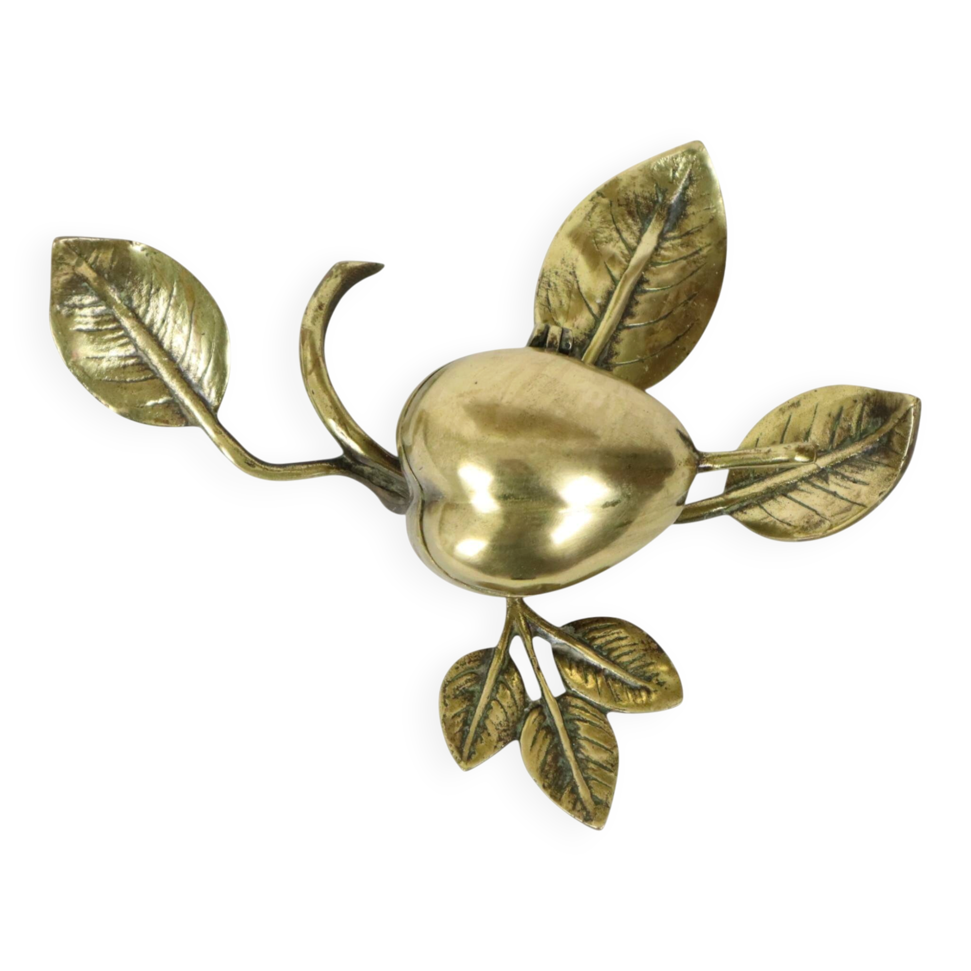 French Art Nouveau Jewelry Box Ashtray Bronze Pear 1920s