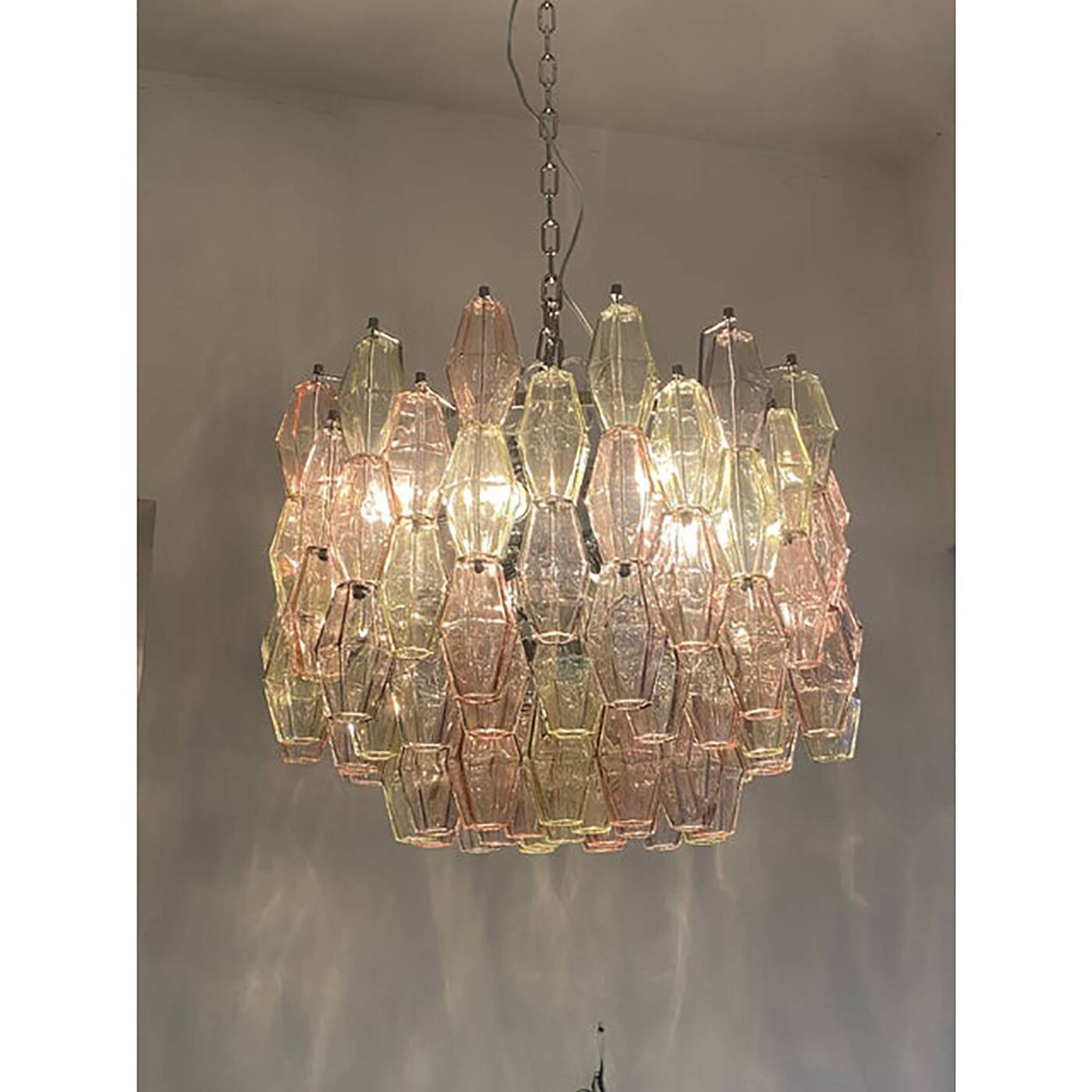 Lustre contemporain en verre de Murano "Poliedri