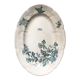 Plat oval terre de fer oiseau et papillon