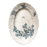 Flat oval iron earth bird and butterfly