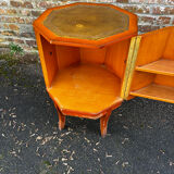 Vintage octagonal bar cabinet – leather top – Art Deco style – years