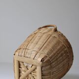 Vintage woven bamboo planter